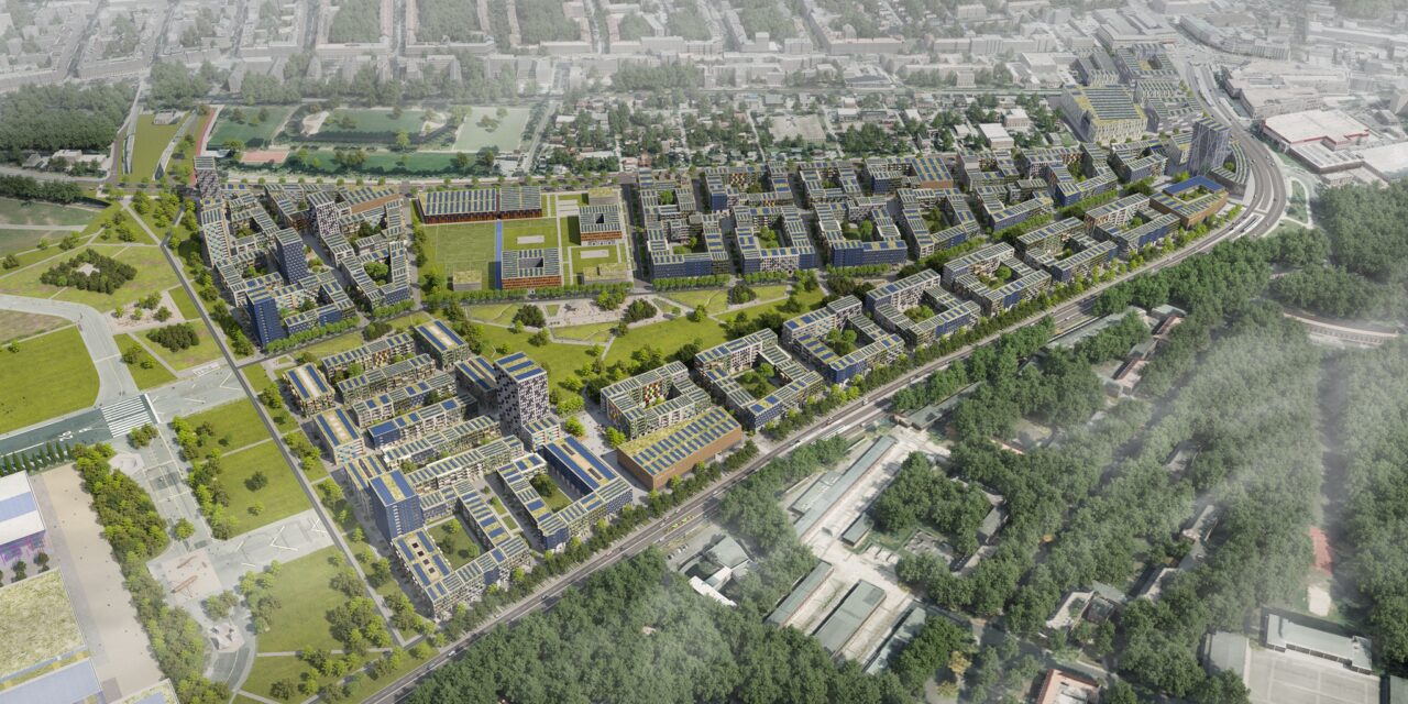 Visualisierung des geplanten Schumacher Quartiers auf dem ehemaligen Flughafen Tegel
